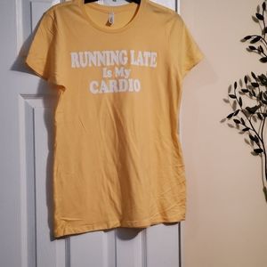 "Running Late is My Cardio" T-shirt - Size XL
